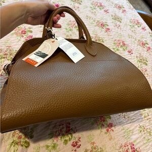Divina Firenze Viral TJMAXX satchel purse; Brown Genuine Leather Handbag